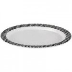 Bon Chef Americana 8 oz. Black Checkered Rim Melamine Bowl
