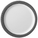 Bon Chef Americana 8 oz. Black Checkered Rim Melamine Bowl