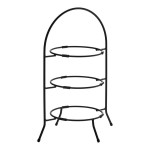 Cal-Mil 977-10-13 Iron Three Tier Black Wire Bowl and Plate Display - 11 3/4