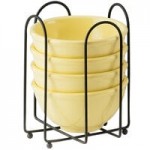Cal-Mil 977-10-13 Iron Three Tier Black Wire Bowl and Plate Display - 11 3/4