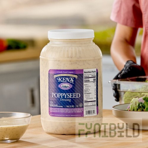 Ken's Foods 1 Gallon Poppyseed Dressing - 4/Case