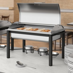 Acopa 8 Qt. Full Size Wrought Iron Pillar Chafer Kit with Roll Top Lid Acopa 8 Qt. Full Size Wrought Iron Pillar Chafer Kit with Roll Top Lid