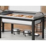 Acopa 8 Qt. Full Size Wrought Iron Pillar Chafer Kit with Roll Top Lid Acopa 8 Qt. Full Size Wrought Iron Pillar Chafer Kit with Roll Top Lid