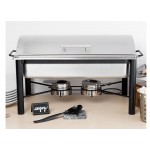 Acopa 8 Qt. Full Size Wrought Iron Pillar Chafer Kit with Roll Top Lid Acopa 8 Qt. Full Size Wrought Iron Pillar Chafer Kit with Roll Top Lid
