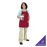 Chef Revival Burgundy Poly-Cotton Customizable Bib Apron with 1 Pocket - 28