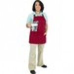 Chef Revival Burgundy Poly-Cotton Customizable Bib Apron with 1 Pocket - 28