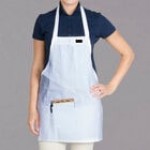 Chef Revival Burgundy Poly-Cotton Customizable Bib Apron with 1 Pocket - 28