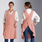 Acopa Ashville Mauve Linen Smock Bib Apron with 2 Pockets - Small / Medium Acopa Ashville Mauve Linen Smock Bib Apron with 2 Pockets - Small / Medium