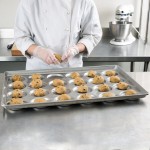 Chicago Metallic 42345 Glazed Aluminized Steel 24 Mold 3.31 oz. Individual Hamburger Bun / Muffin Top / Cookie Pan - 19 1/2 Chicago Metallic 42345 Glazed Aluminized Steel 24 Mold 3.31 oz. Individual Hamburger Bun / Muffin Top / Cookie Pan - 19 1/2
