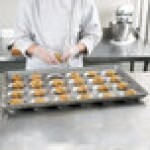 Chicago Metallic 42345 Glazed Aluminized Steel 24 Mold 3.31 oz. Individual Hamburger Bun / Muffin Top / Cookie Pan - 19 1/2 Chicago Metallic 42345 Glazed Aluminized Steel 24 Mold 3.31 oz. Individual Hamburger Bun / Muffin Top / Cookie Pan - 19 1/2