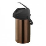 Service Ideas Color-Me-SVAC 2.5 Liter Brushed Stainless Steel Lined Airpot with Lever and Orange Top CTAL25OR
