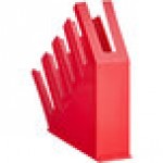 Choice Red 4-Section Slanted Countertop Cup and Lid Organizer