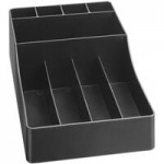 Choice Red 4-Section Slanted Countertop Cup and Lid Organizer