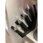 Choice Red 4-Section Slanted Countertop Cup and Lid Organizer