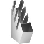 ServSense Stainless Steel 4-Section Slanted Countertop Cup / Lid / Straw Organizer
