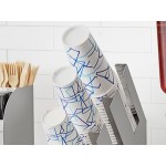 ServSense Stainless Steel 4-Section Slanted Countertop Cup / Lid / Straw Organizer