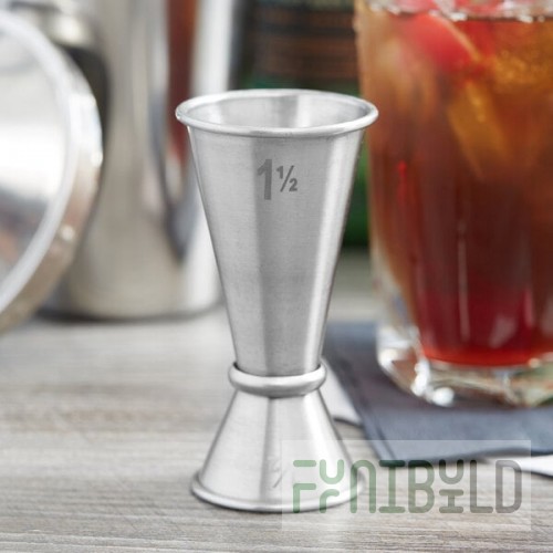 American Metalcraft JG12 0.5 oz. & 1.5 oz. Stainless Steel Japanese Style Jigger