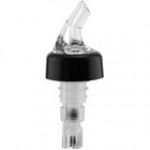 Franmara Bar-Pro 1.25 oz. Red Spout / Clear Tail Measured Liquor Pourer with Collar 8757 BU - 12/Pack