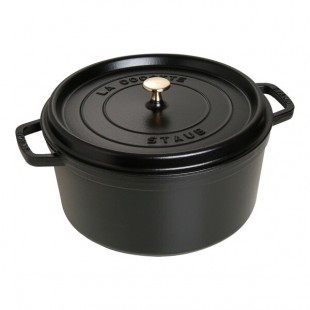 Staub 9 Qt. Black Enameled Cast Iron Dutch Oven 1004232 Staub 9 Qt. Black Enameled Cast Iron Dutch Oven 1004232
