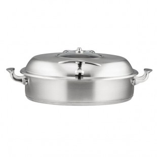 Bon Chef 60030SHL Cucina 6 Qt. Stainless Steel Induction Brazier Pan with Slow Down Hinged Glass Cover Bon Chef 60030SHL Cucina 6 Qt. Stainless Steel Induction Brazier Pan with Slow Down Hinged Glass Cover