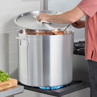 Choice 100 Qt. Standard Weight Aluminum Stock Pot with Cover