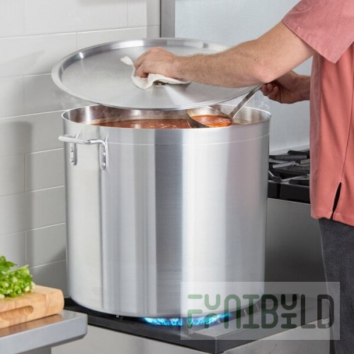 Choice 100 Qt. Standard Weight Aluminum Stock Pot with Cover