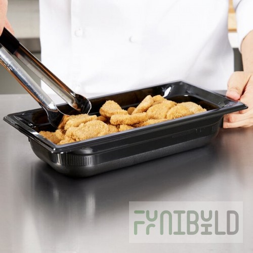 Vollrath 9032420 Super Pan® 1/3 Size Black High Heat Plastic Food Pan - 2 1/2