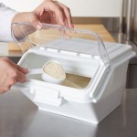 Rubbermaid® FG9G6000WHT ProSave 2.6 Gallon / 40 Cup White Shelf Ingredient Storage Bin with Sliding Lid & Scoop
