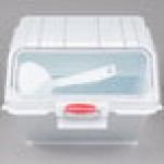 Rubbermaid® FG9G6000WHT ProSave 2.6 Gallon / 40 Cup White Shelf Ingredient Storage Bin with Sliding Lid & Scoop