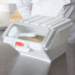 Rubbermaid® FG9G6000WHT ProSave 2.6 Gallon / 40 Cup White Shelf Ingredient Storage Bin with Sliding Lid & Scoop