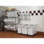 Rubbermaid® FG9G6000WHT ProSave 2.6 Gallon / 40 Cup White Shelf Ingredient Storage Bin with Sliding Lid & Scoop