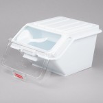 Rubbermaid® FG9G6000WHT ProSave 2.6 Gallon / 40 Cup White Shelf Ingredient Storage Bin with Sliding Lid & Scoop