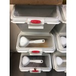 Rubbermaid® FG9G6000WHT ProSave 2.6 Gallon / 40 Cup White Shelf Ingredient Storage Bin with Sliding Lid & Scoop