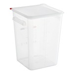 Araven 23.2 Qt. Translucent Square Polypropylene Food Storage Container with Airtight Lid