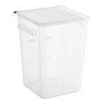 Araven 23.2 Qt. Translucent Square Polypropylene Food Storage Container with Airtight Lid