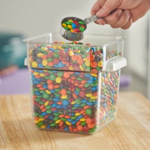 Vigor 4 Qt. Allergen-Free Clear Square Polycarbonate Food Storage Container
