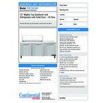 Continental Refrigerator SW72-N-18M 72