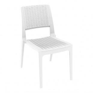 Siesta Verona White Wickerlook Resin Outdoor Dining Chair Siesta Verona White Wickerlook Resin Outdoor Dining Chair