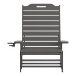 Flash Furniture Monterey Gray Adjustable Polyethylene Adirondack Chaise Lounge with Cup Holder Flash Furniture Monterey Gray Adjustable Polyethylene Adirondack Chaise Lounge with Cup Holder