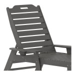 Flash Furniture Monterey Gray Adjustable Polyethylene Adirondack Chaise Lounge with Cup Holder Flash Furniture Monterey Gray Adjustable Polyethylene Adirondack Chaise Lounge with Cup Holder