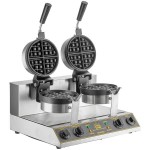 Carnival King WBM26 Non-Stick Double Belgian Waffle Maker with Timers - 120V Carnival King WBM26 Non-Stick Double Belgian Waffle Maker with Timers - 120V