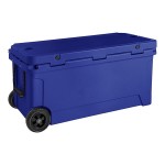 CaterGator CG100NVW Navy 110 Qt. Mobile Rotomolded Outdoor Cooler / Ice Chest