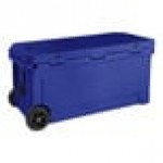 CaterGator CG100NVW Navy 110 Qt. Mobile Rotomolded Outdoor Cooler / Ice Chest