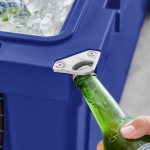 CaterGator CG100NVW Navy 110 Qt. Mobile Rotomolded Outdoor Cooler / Ice Chest