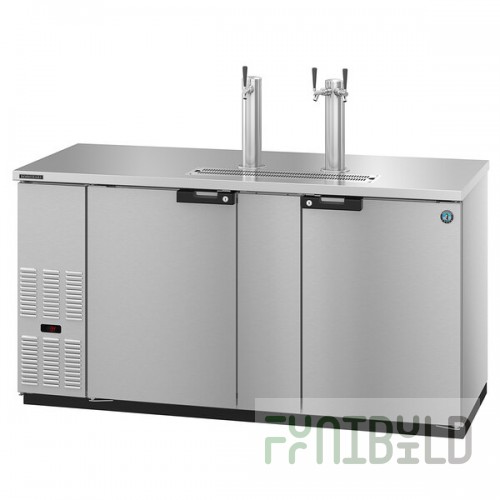 Hoshizaki DD69-S Stainless Steel Single/Double Tap Kegerator Beer Dispenser - (3) 1/2 Keg Capacity