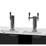 Beverage-Air DD68HC-1-B 1 Single and 1 Double Tap Kegerator Beer Dispenser - Black, (3) 1/2 Keg Capacity