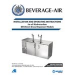 Beverage-Air DD68HC-1-B 1 Single and 1 Double Tap Kegerator Beer Dispenser - Black, (3) 1/2 Keg Capacity
