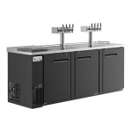 Avantco UDD-4-CT-8 Black Kegerator / Beer Dispenser with (2) Quadruple Tap Tower and Club Top - (3) 1/2 Keg Capacity