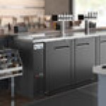 Avantco UDD-4-CT-8 Black Kegerator / Beer Dispenser with (2) Quadruple Tap Tower and Club Top - (3) 1/2 Keg Capacity