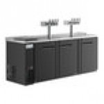 Avantco UDD-4-CT-8 Black Kegerator / Beer Dispenser with (2) Quadruple Tap Tower and Club Top - (3) 1/2 Keg Capacity